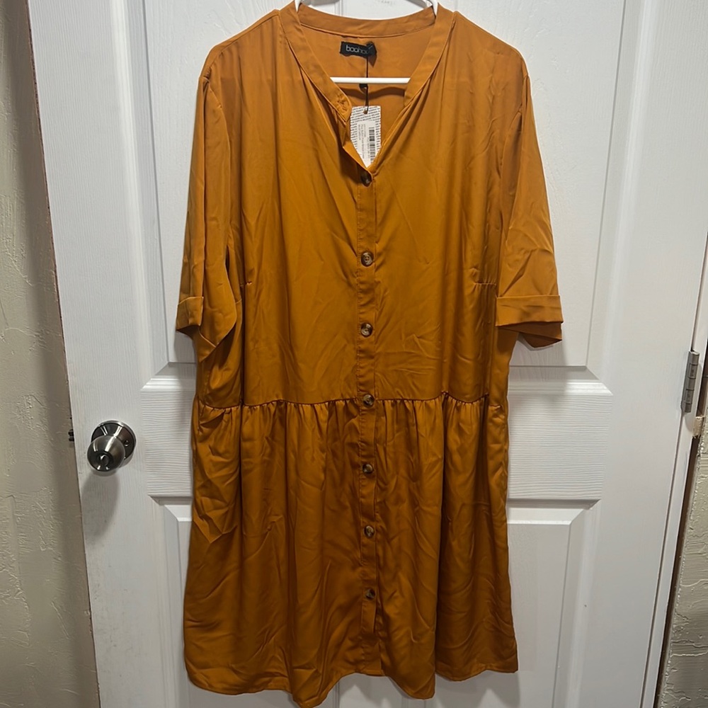 Boohoo size 20 Mustard dress